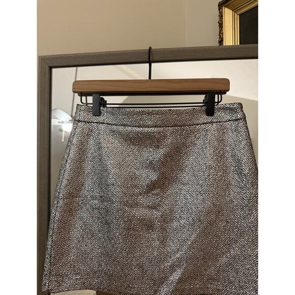 Milly Silver Metallic Mini Cocktail Skirt Size 6 - Picture 4 of 6